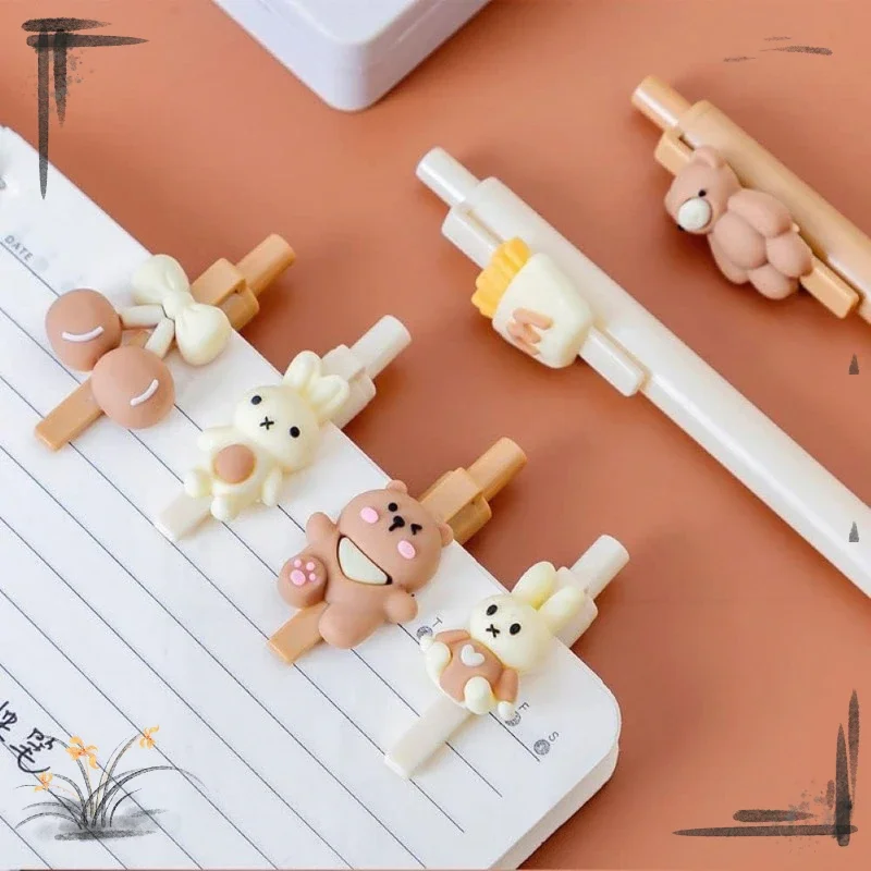 5 Pcs Creative Cute with Cartoon Bear Rabbit Animal Gel Pen, Funny Kawaii Neutral Water Pen