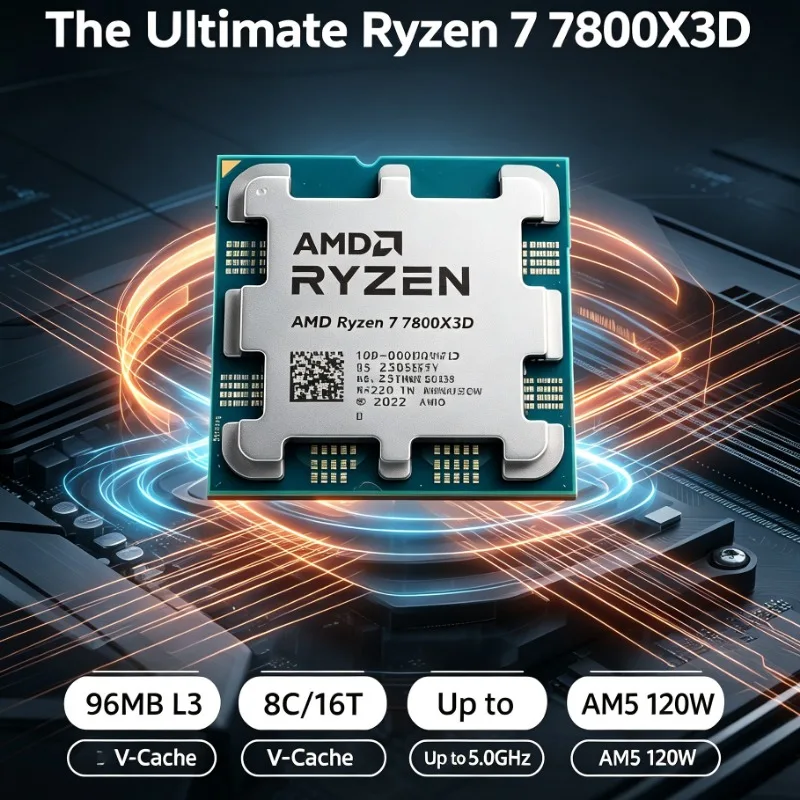AM5 Platform Upgrade Processor AMD R7 7800X3D 8 Core 16 Thread 5NM 4.2GHz 96M L3 Cache 120W Desktop Gaming CPU