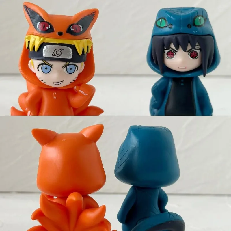 

Anime NARUTO Action Figures Model Naruto Sasuke Kakashi Doll Costume Design PVC Collection Ornament Toys 8.5cm 8Pcs/Set