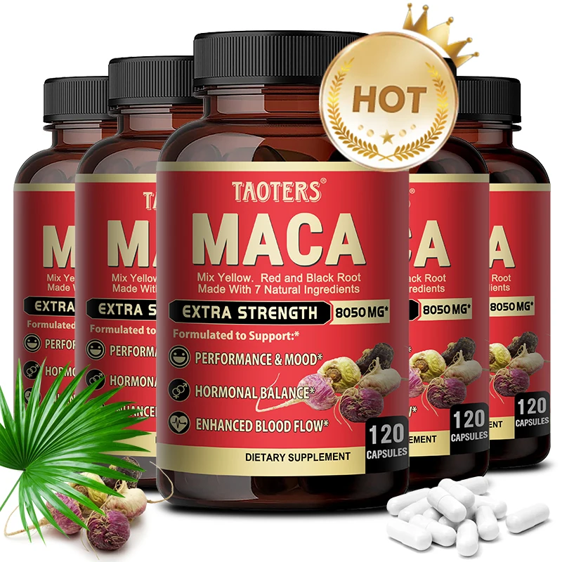 Maca Supplement with Ashwagandha, Ginseng and Black Pepper Supports Mood, Energy, Endurance and Performance