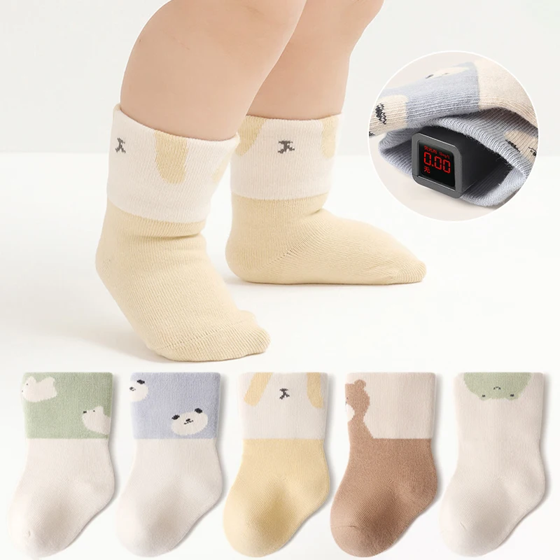 

Autumn Winter Baby Socks Thick Warm Toddler Long Socks Soft Comfortable Children Cotton Sock Girl Boy Kids Cartoon Footwear 0-1Y