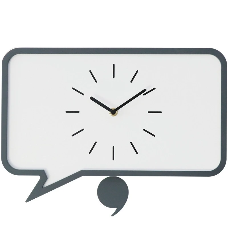Simple wall clock living room study decoration table creative swing home office clock square wooden clock