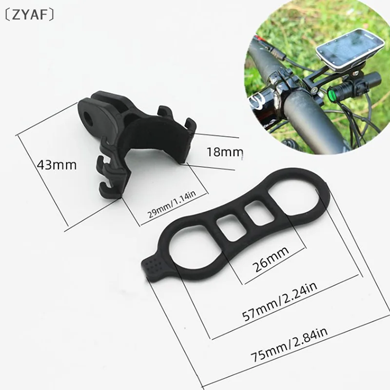 〔ZYAF〕Penyangga Lampu Sepeda, Braket Senter, Aksesori Sepeda, Plastik, Penjepit Stang Sepeda, Adaptor Penyangga