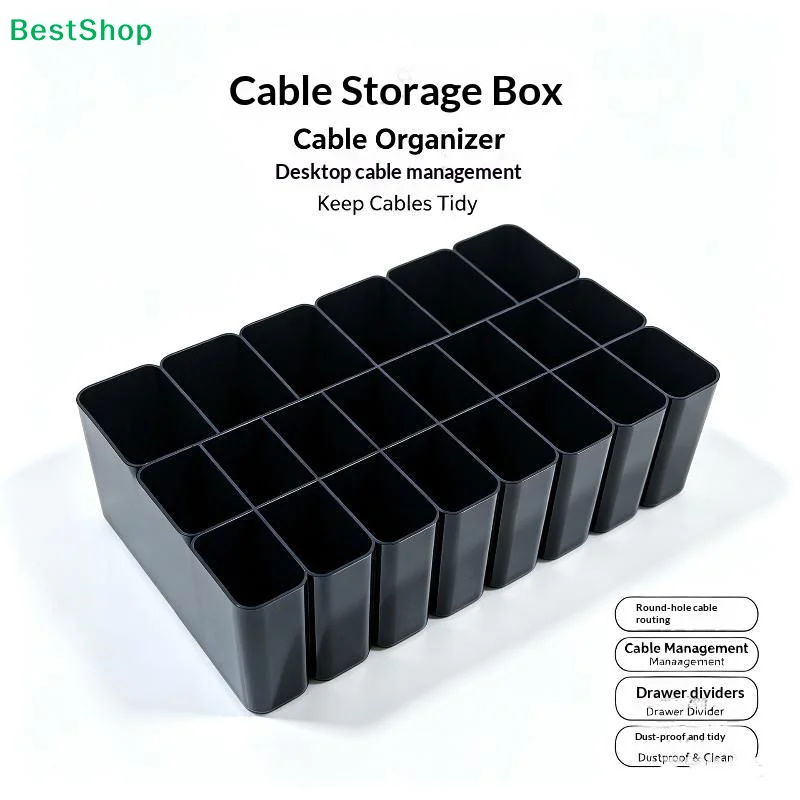 11 22 Grids 3D Printed USB Cable Storage Box Durable Reusable Organizer Travel Ready