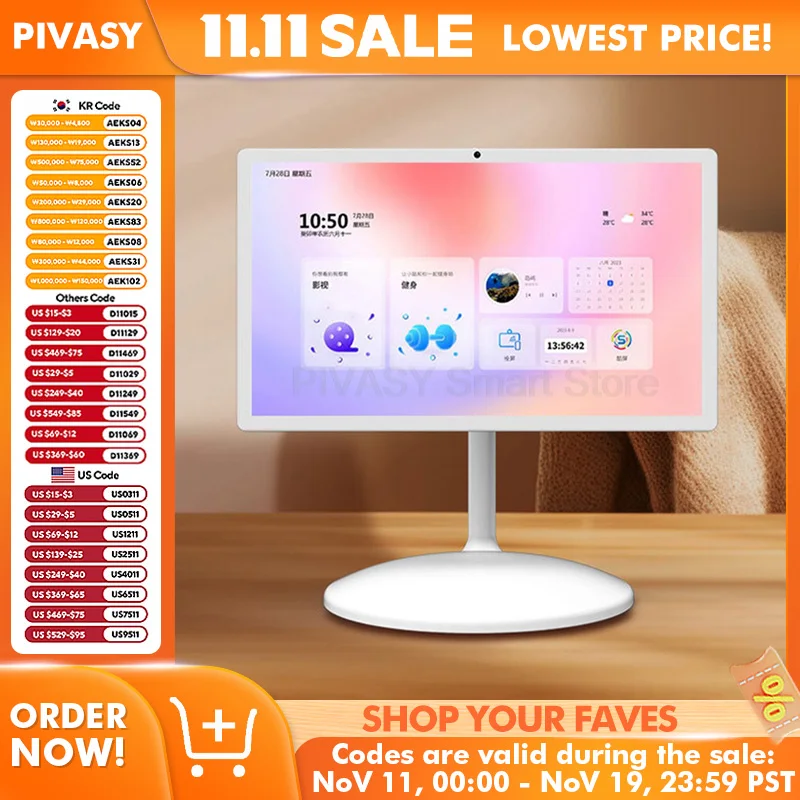 플로어 스탠드 터치 스크린이 있는 피트니스 인터랙티브용 24.5인치 스마트 TV 회전식 이동식 모니터 무선 캐스팅 회전식