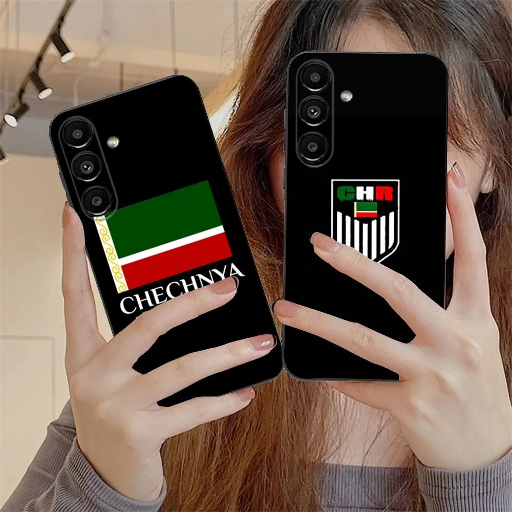 Chechnya Flag Phone Case For Samsung S24,S21,S22,S23,S30,Ultra,S20,Plus,Fe,Lite,Note,10,9,5G Black Soft Cover