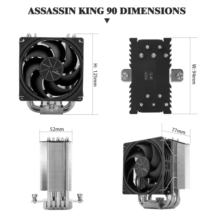 Thermalright Assassin King 90 V2 CPU Air Cooler 125mm in height, 5 heat pipe  AGHP Anti-Gravity Heatpipe