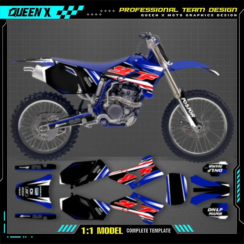 

QUEEN X MOTO мотоциклетные графические наклейки для YAMAHA YZF250 450 2003 2004 2005 250cc 450cc мотоциклетные наклейки 005