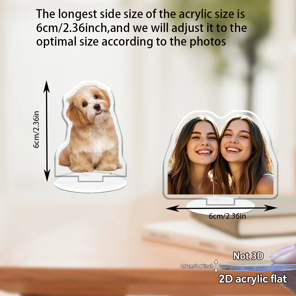 D acrylic flatCustomized acrylic photo accessories, you can customize your favorite people, couples, family pet photos, double-s