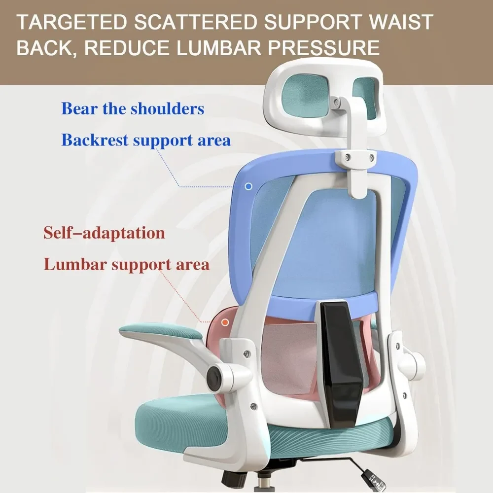 Sedia per Computer sedia da ufficio sedia da ufficio ergonomica con schienale alto con supporto lombare poggiatesta regolabile bracciolo 3D e giocatore lombare