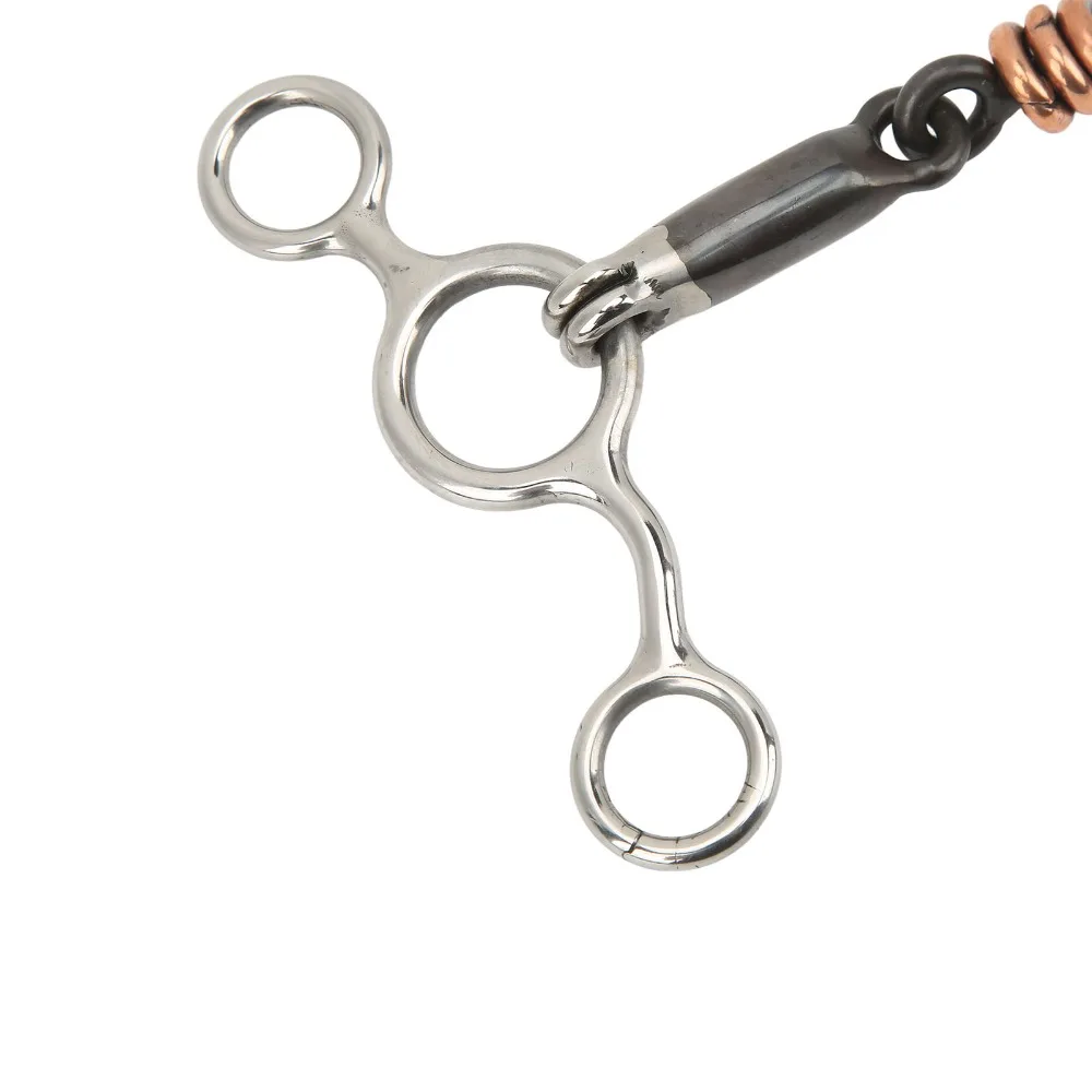 Stainless Steel Horse Gag Ring Glossy Surface Corrosion Resistant Horse Snaffle Durable Easy Control Design