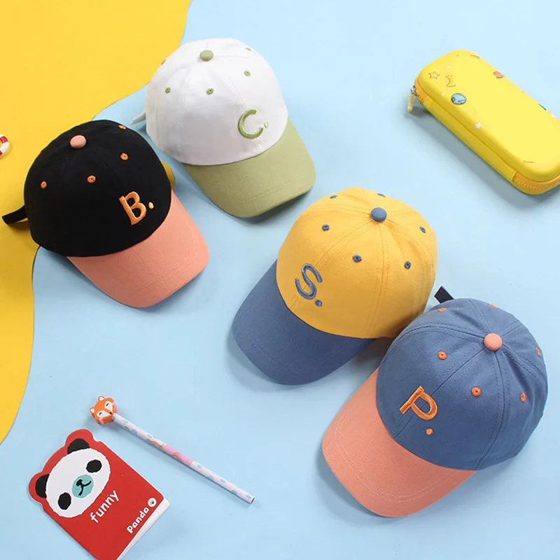 Letter Embroidery Children Baseball Cap Spring Summer Baby Boy Girl Sun Hat Outdoor Adjustable Kids Visor Caps