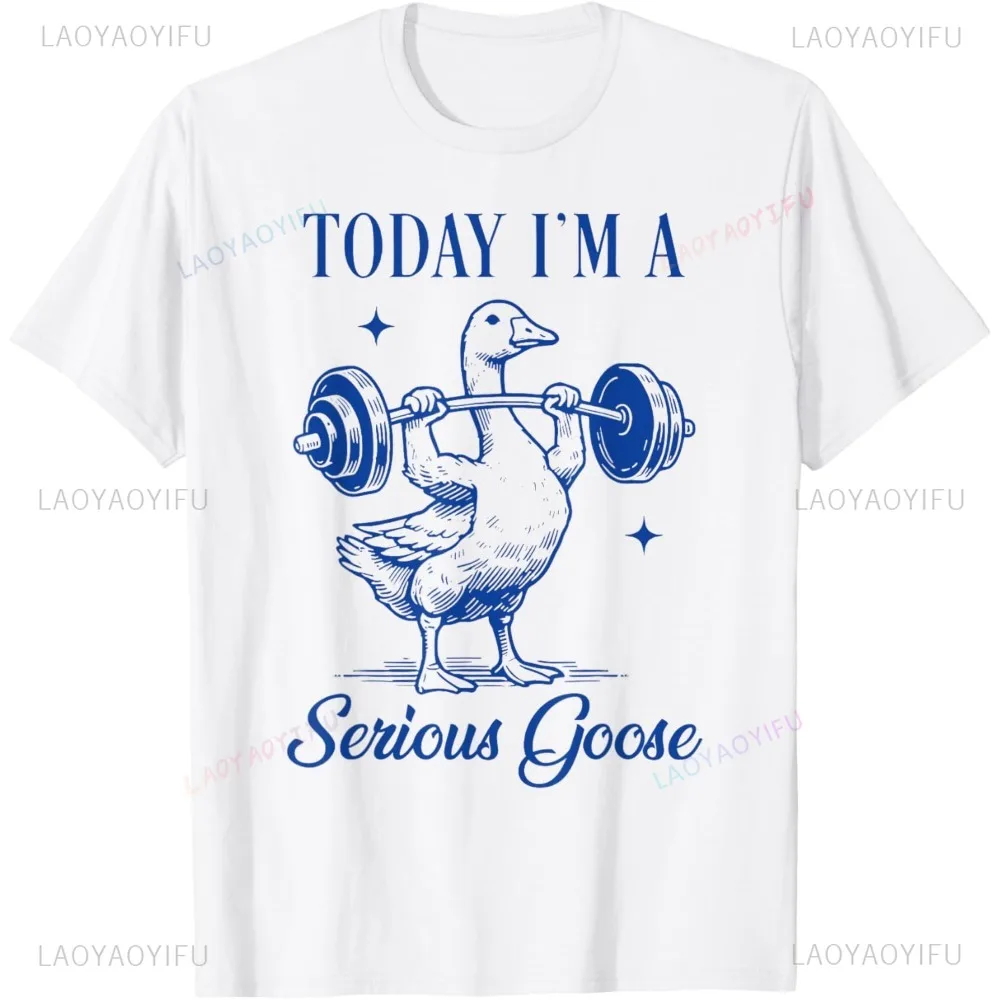 

Сегодня, я серьезный гусь, забавная футболка для подъема грузов, тренажерный зал, фитнес-футболка Harajuku, хип-хоп, дышащая комфортная мужская футболка, модные футболки