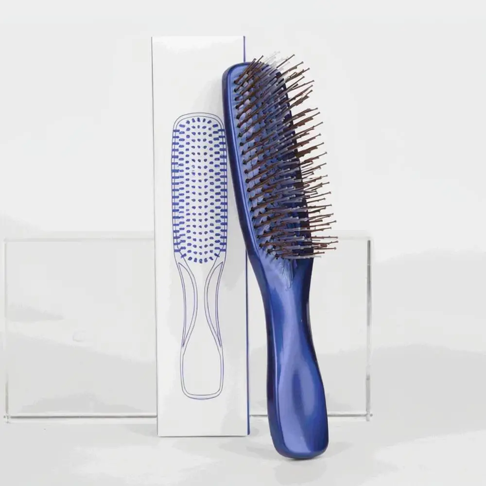 Fashion Electroplated Detangling Comb Portable Scalp Massager Hair Brush Professional Styling Tool For Daily Beauty Care