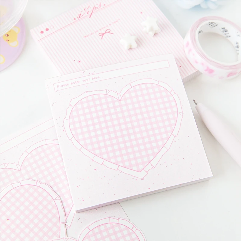 80 Sheets Korean Ins Cute Grid Memo Pads Handbook Message Paper Journal DIY Base Material Notepad School Stationery