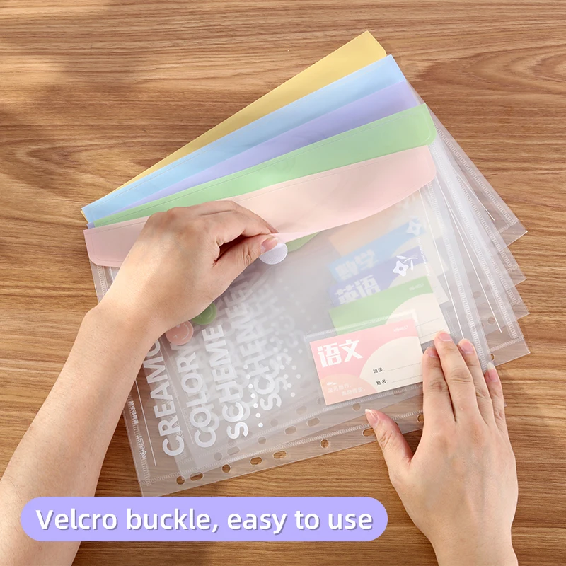 A4 Ring Binder 4-Hole Student Exam File Holder, Office Document Organizer with Detachable & Replaceable Inserts