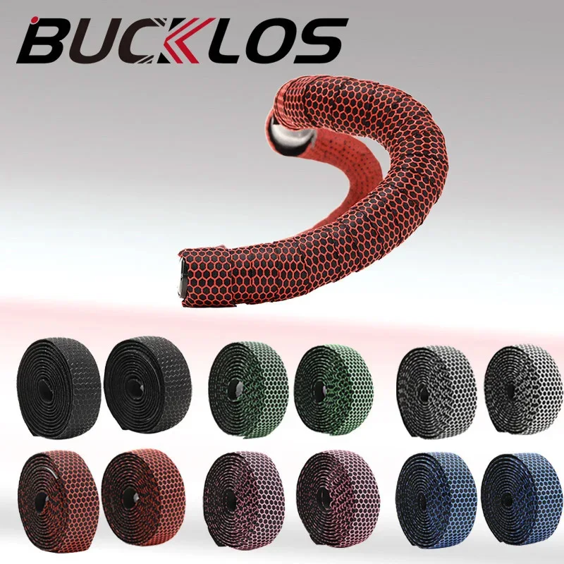 

BUCKLOS Professional MTB Tape Shock Absorption Road Bike Handlebar Wrap Durable Bicycle Handlebar Strap and Bike Bar End Plug