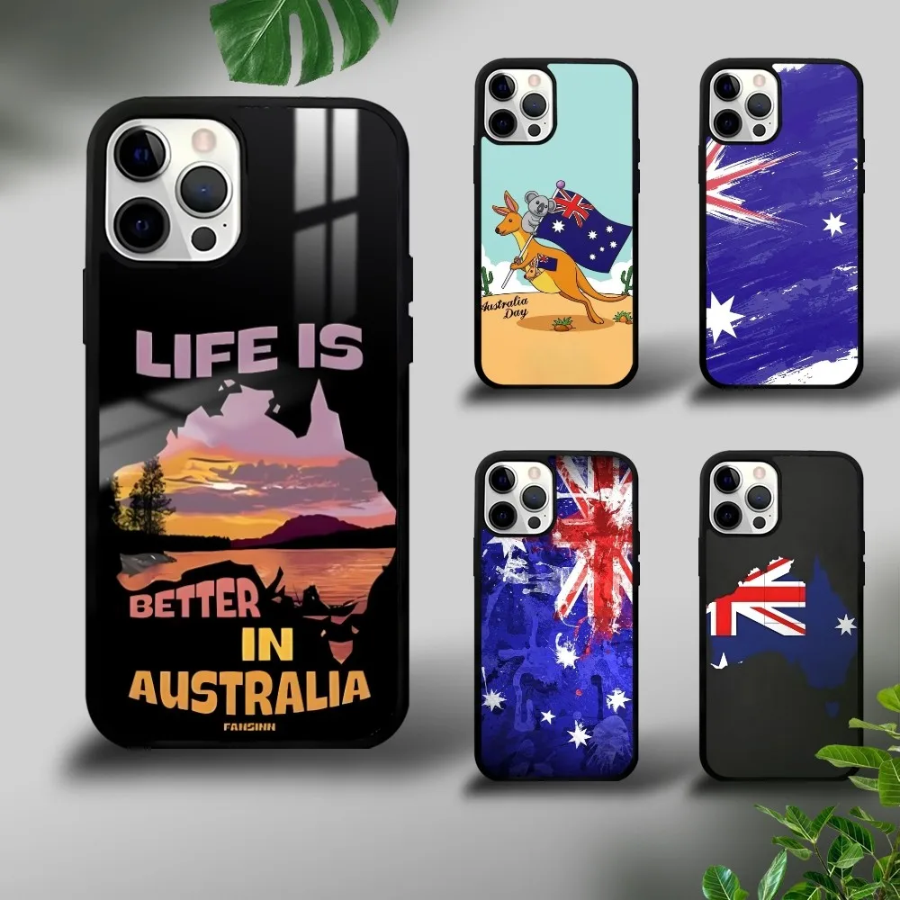 A-Australia flag Phone Case For iPhone 16 15 14 13 12 11 Pro Xs Max Mini Plus Celulares Hard Funda