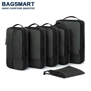 BAGSMART 남성용 압축 포장 큐브, 여행용 확장 가능한 수하물 정리함, 여성용 수하물 포장 오거나이저 