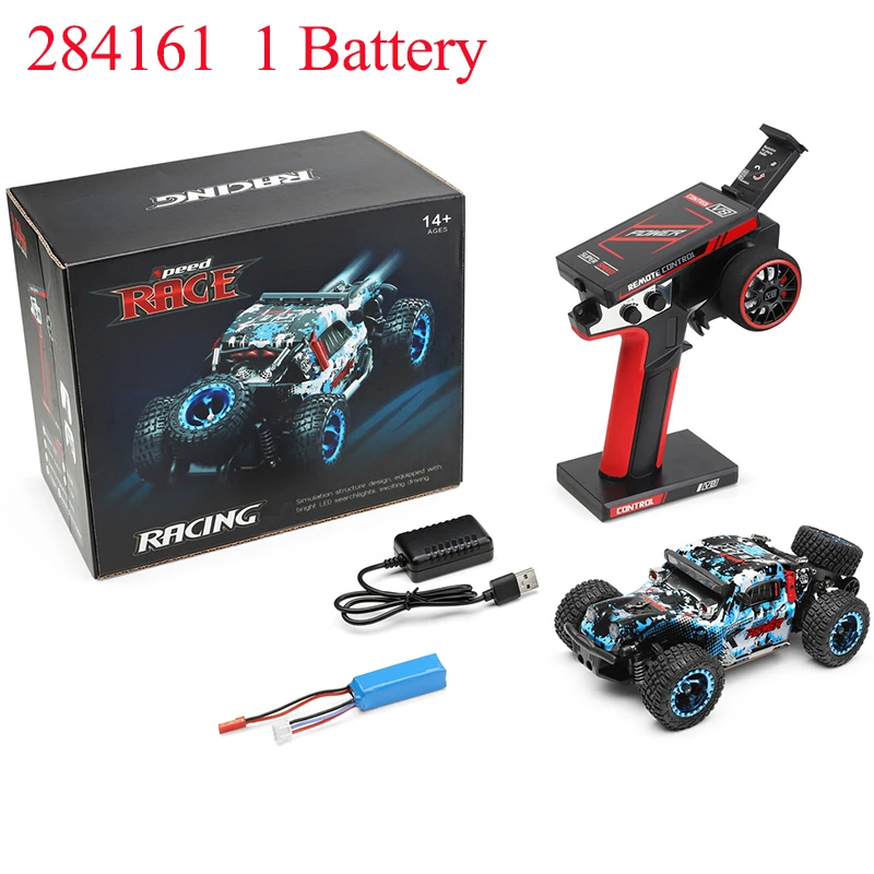 Top WLtoys 284161 1/28 met LED-verlichting 2.4G 4WD 30 km/u metalen chassis elektrische hoge snelheid off-road drift RC auto's
