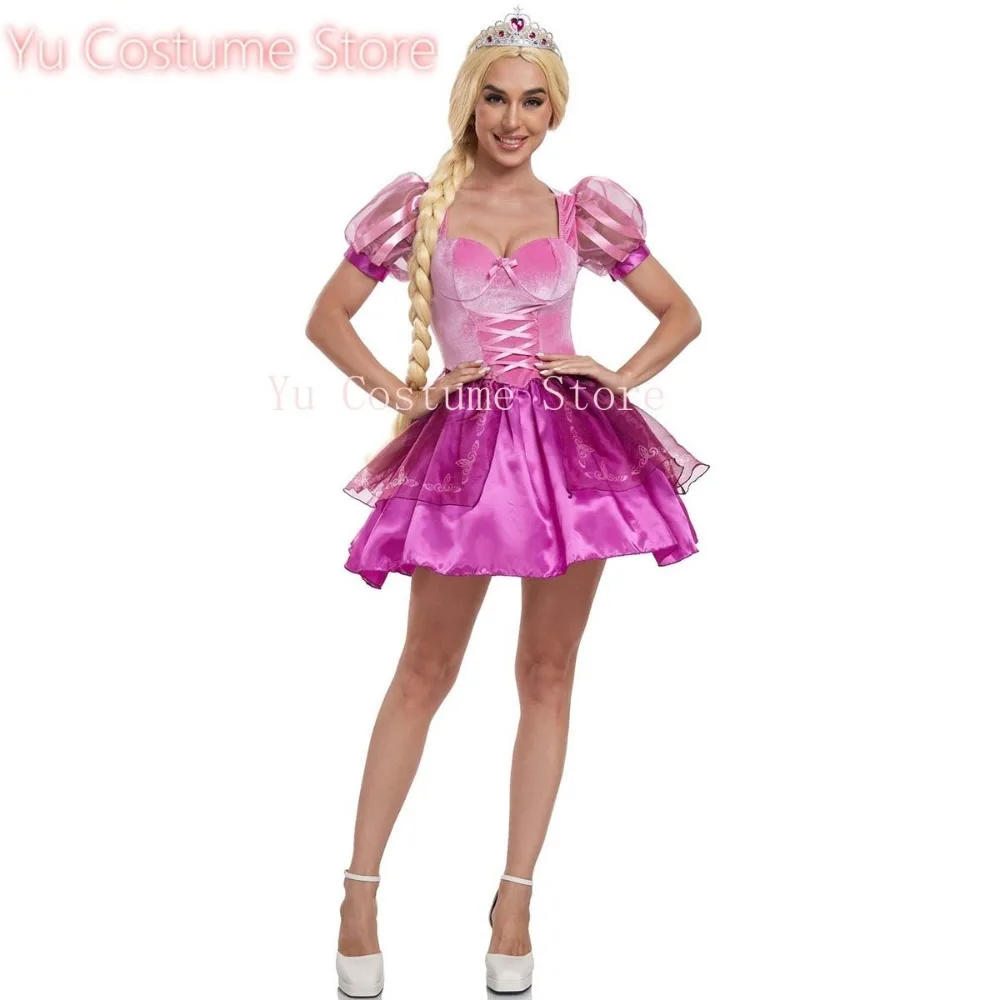 

Костюм принцессы Рапунцель из фильма «Рапунцель» для женщин, классический, фиолетовый, для Хэллоуина, от магазина Yu Costume Store