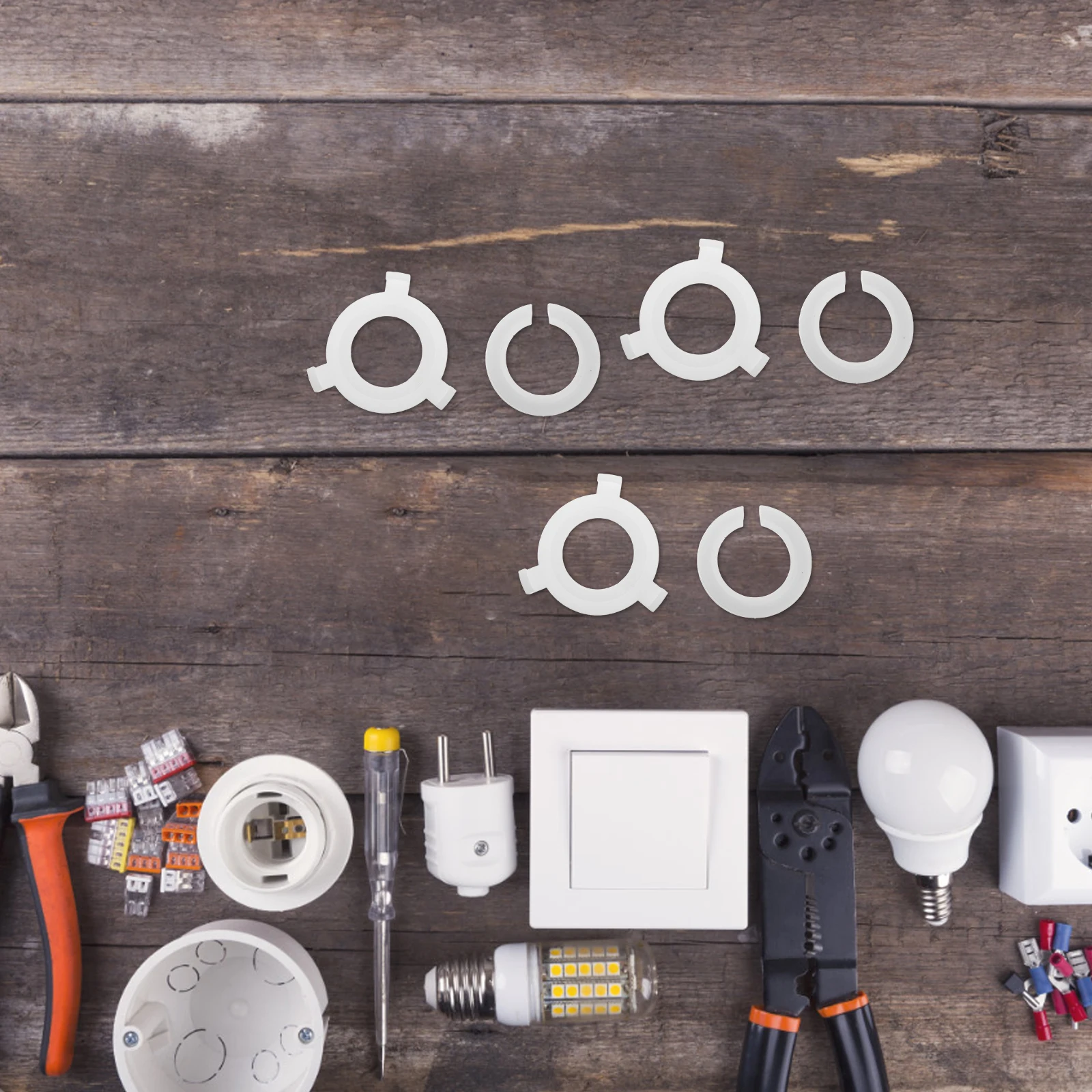 

60 шт. от E27 до E14, переходное кольцо абажура, светильник, пластиковый редуктор, шайба, безопасная установка, широкое применение, улучшенное