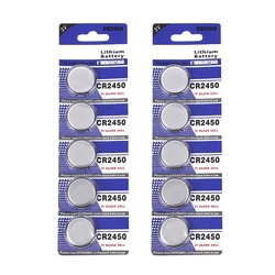 Pack of 5pc/10pc CR2450 Button Coin Cells Batteries CR2450 3V Lithium Battery for Watches, Calculators, and More Drop Shipping