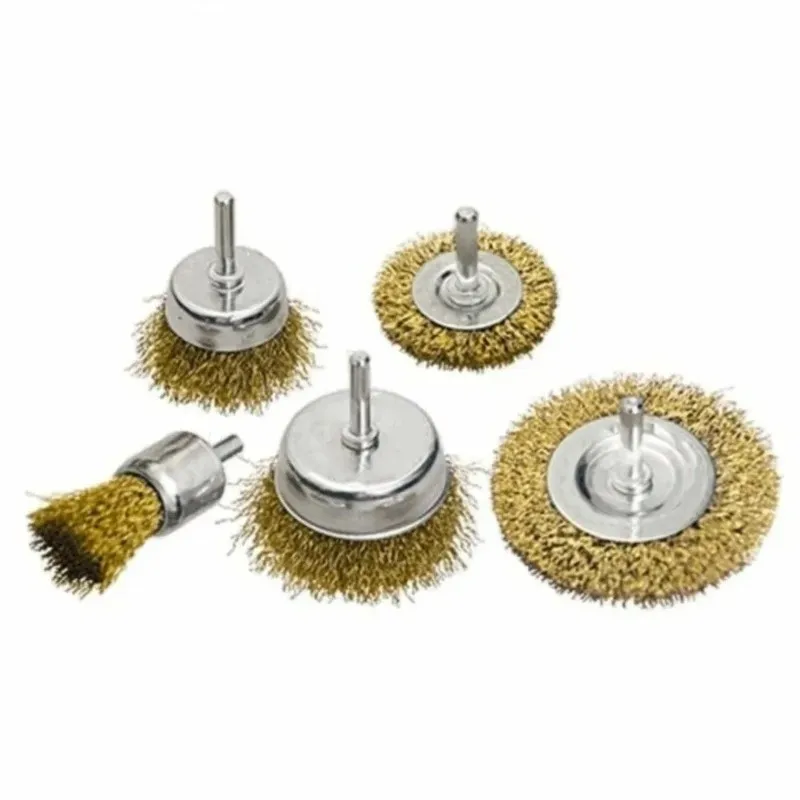 AC23-5-Piece Wire Brush Set For Drills Wire Round Brushes For Cleaning