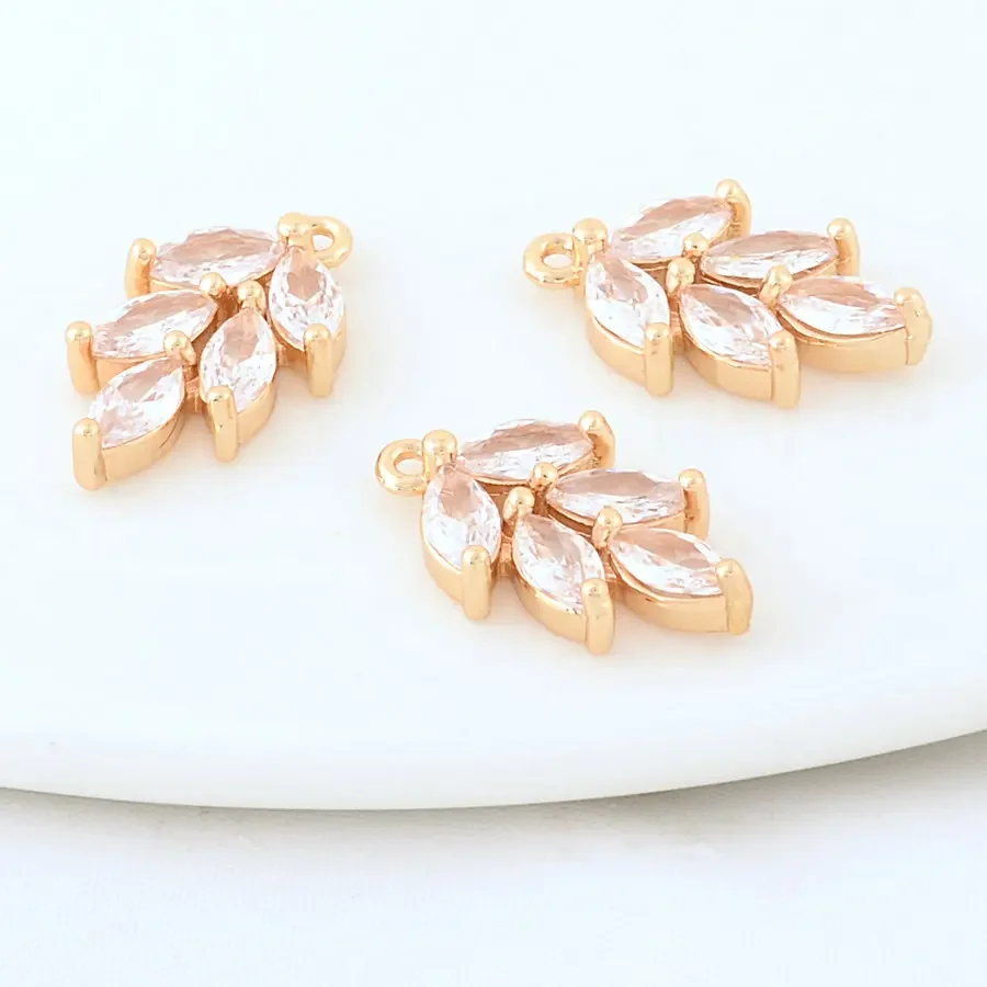 10*18MM Gold Color Brass Leaf Leaves Charms Pendants Necklace Earrings Jewelry Making Supplies Accessories