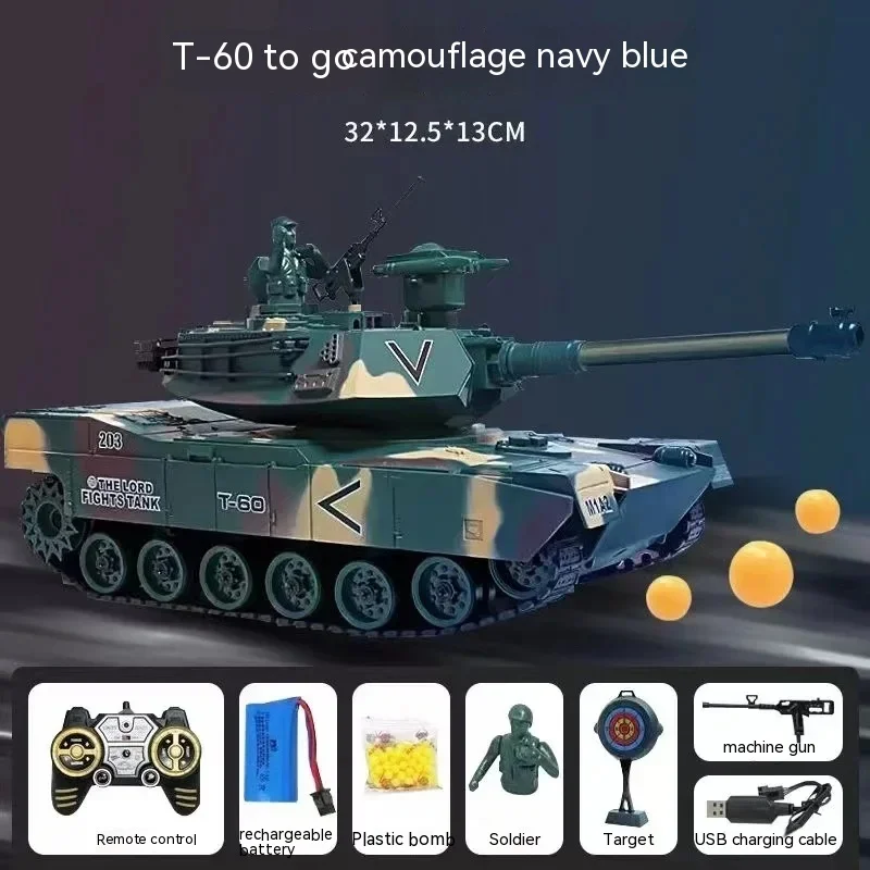 New Wireless RC T60 T90 Tank Remote Control Launch Missiles Battle Game Military Drift Puzzle Toys Boy Color Box Birthday Gift