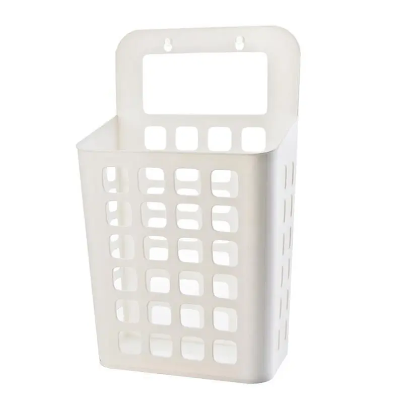 B23B Hollow Laundry Bag Wall Mounted Laundry Basket Dirty Clothes Organizer Wall Mounted Household Storage Basket White