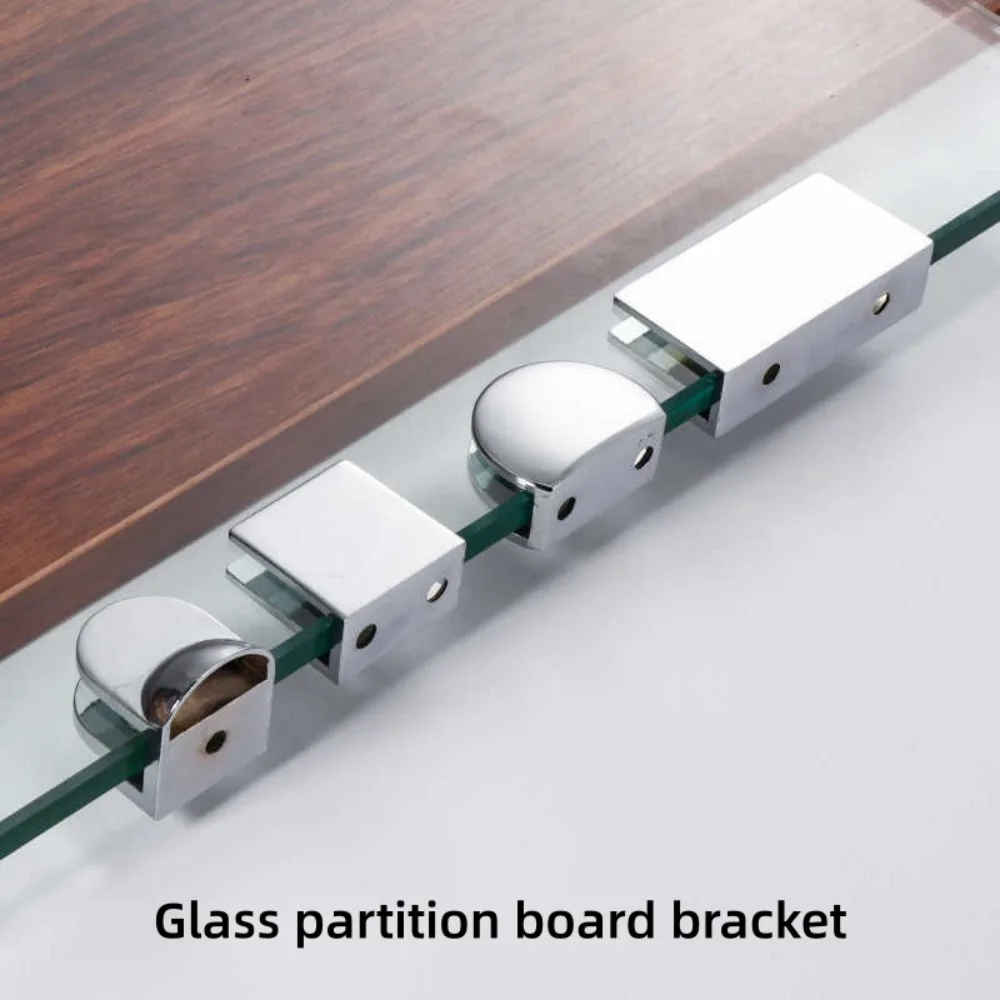 Zinc Alloy Glass Clips, Bathroom Mirror Fixing Brackets, Polished Chrome Mirror Glass Holders, Furniture Hardware Accessories