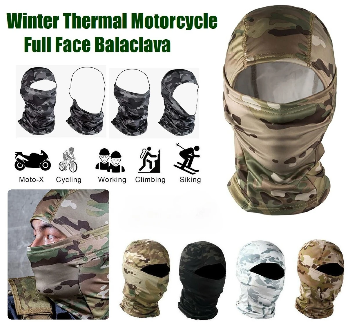 

Ice Silk Cooling Balaclava: UPF50+ Sun Protection Full Face Mask, Breathable Dustproof Neck Gaiter for Fishing, Hiking, Running