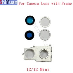 Rear Back Camera Lens Glass with Frame Holder Housing Cover For iPhone 12 Mini Replacement Parts