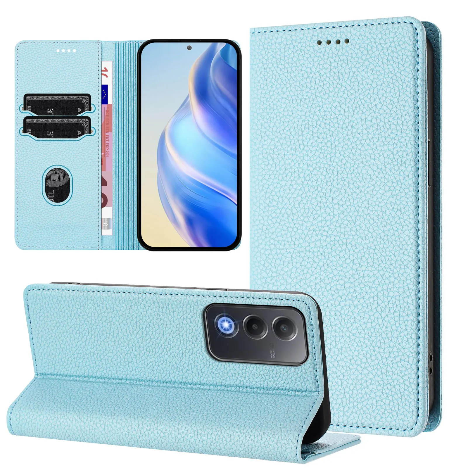 Oppo A5 5G 2025 CPH2735 Case Wallet Vintage Slim Magnetic Leather