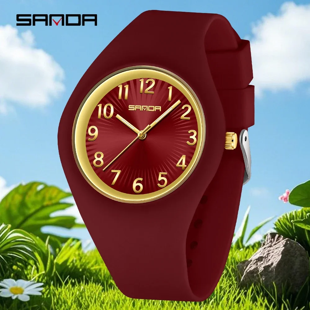 

SANDA 6360 Новые модернизированные стильные простые бесшумные кварцевые часы с ночной подсветкой, водонепроницаемые, легкие, ударопрочные, для студентов