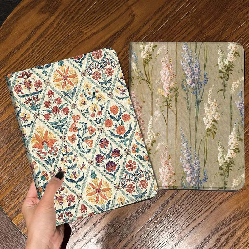 

Vintage Floral Pattern Design Tablet Case For Apple iPad Air Pro mini 1 2 3 4 5 6 7 8 9 11 M2 M3 M5 M4 5th 6th 7th 10th 11th