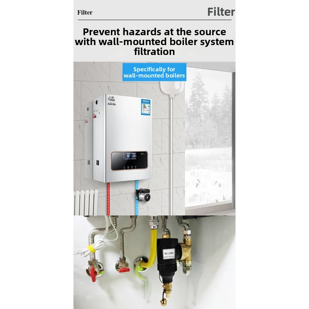 Magnetischer Filter für Fußbodenheizungssysteme, Wandmontierter Kesselfilter, Wasserfilter für Fußbodenheizung, Schmutzabscheider