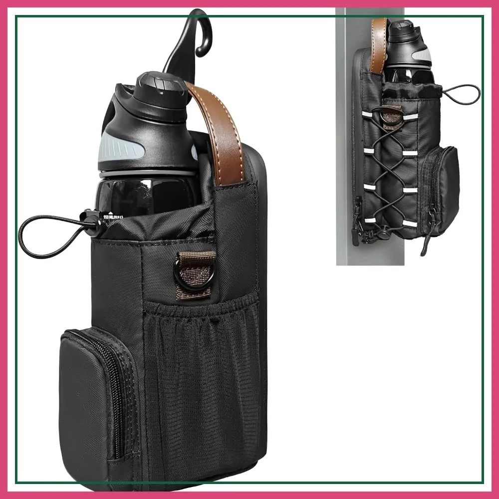 

Magnetic Gym Bag with Water Bottle Holder, Small Gym Bag for Men and Women, Black-brown