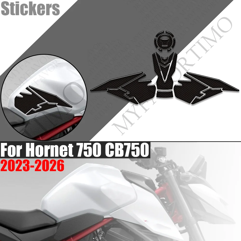 For Hornet 750 CB750 CB 750 Tank Pad TankPad Cap Grips Gas Fuel Knee Carbon Fiber Stickers moto Decals Protector 2023 - 2026
