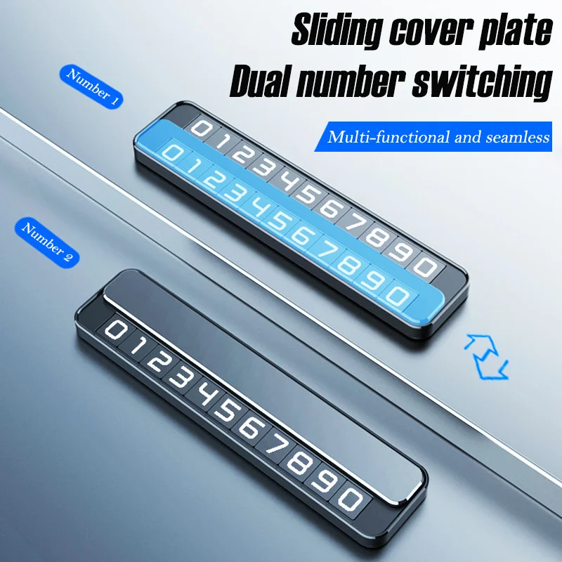 Dual Double-number Temporary Parking Sign Car Moving Number Plate Creative Hidden Temporary Parking Card Car interior Decoration