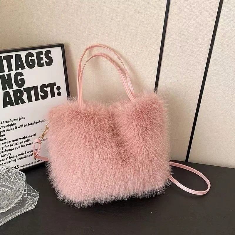 

Новинка осени и зимы 202, меховая сумка из искусственного лисьего меха, через плечо, плюшевая сумка, универсальная сумка для женщин
