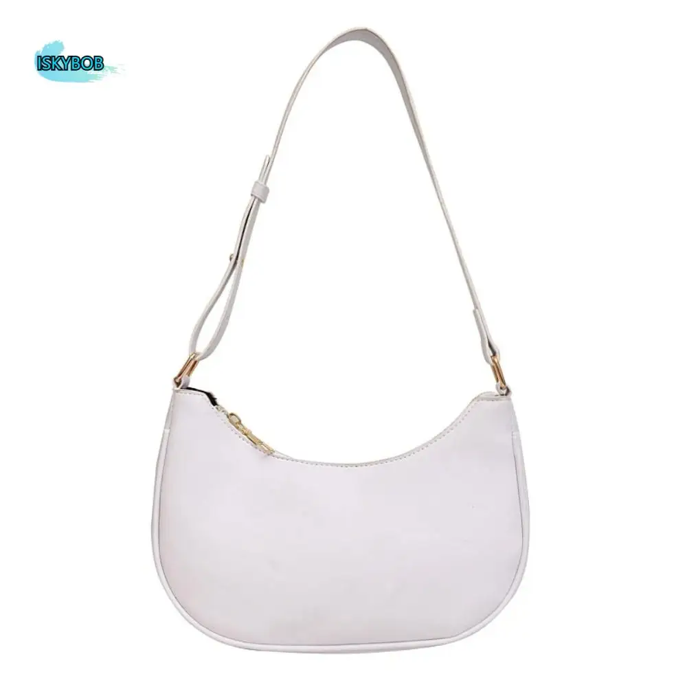 

Portable Fashion Ladies Handbag Simple Casual Tote Bag Elegant Solid Armpit Bag Women