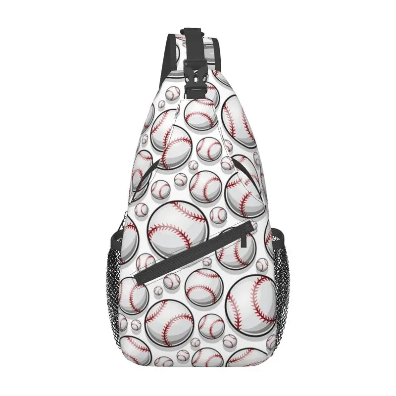 Casual Honkbal Softbal Patroon Sling Tas Voor Reizende Mannen Borst Crossbody Rugzak Schouder Dagpack