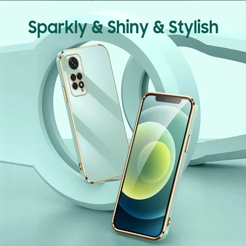 Glossy Plated Phone Case For Xiaomi Redmi Note 11 11S 10 10S 10C 10A 9S 9T 9C POCO X3 X4 Pro 11T 12Lite Silicone Protector Cover