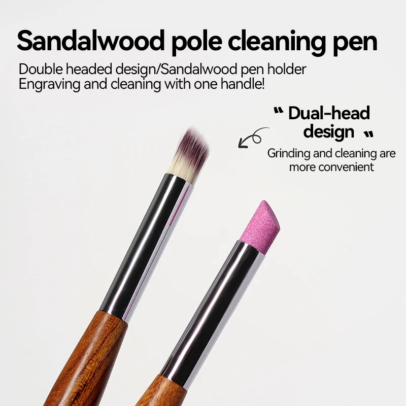 ダブルヘッドネイルスキンブラシマニキュアスティックファイルツールキューティクルリムーバートリマー角質除去研磨ペンネイルアートポリッシュ