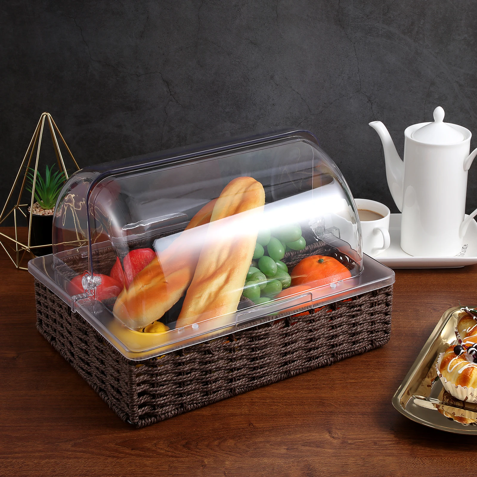 

Bread Pan Dustproof Food Cover Display Case Sample Tray Dessert Cloche Cake Dome
