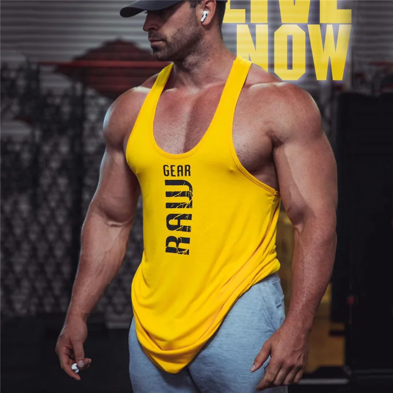 New Mens cotton tank tops gym fitness muscle sleeveless shirt Male printing Undershirt basketball bodybuilding sports vest men