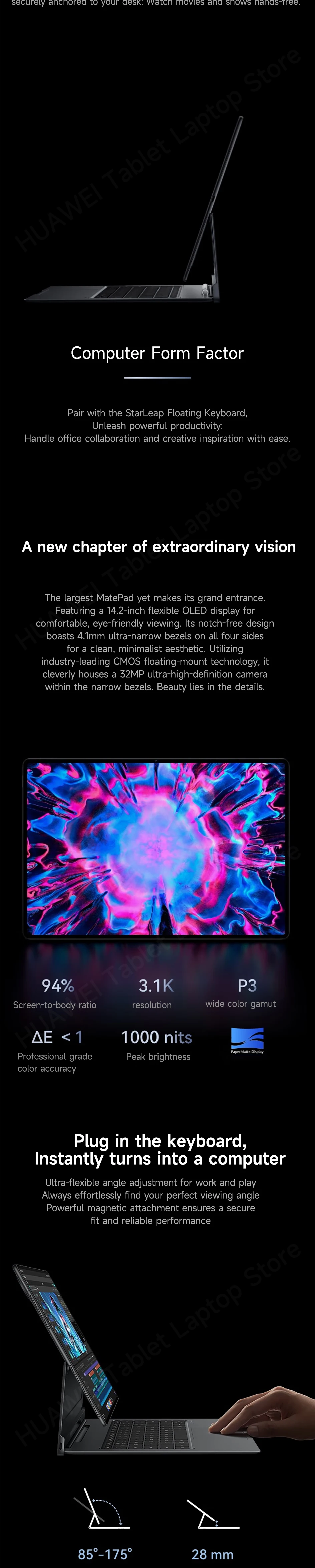 2026 HUAWEI MatePad Edge Liquid-Cooled Version PaperMatte Screen CPU KirinX90 14.2-inch OLED 120Hz 3.1K HarmonyOS5 12900mAh