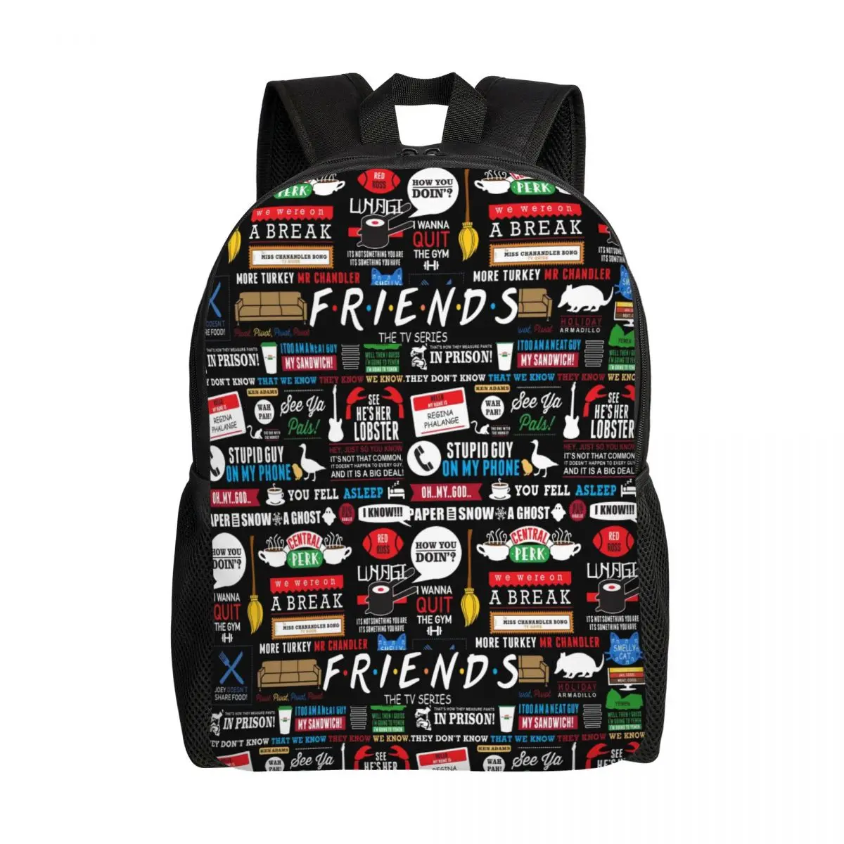 Customized TV Show Friends Collage Backpacks for Girls Boys School College Travel Bags Women Men Bookbag Fits 15 Inch Laptop